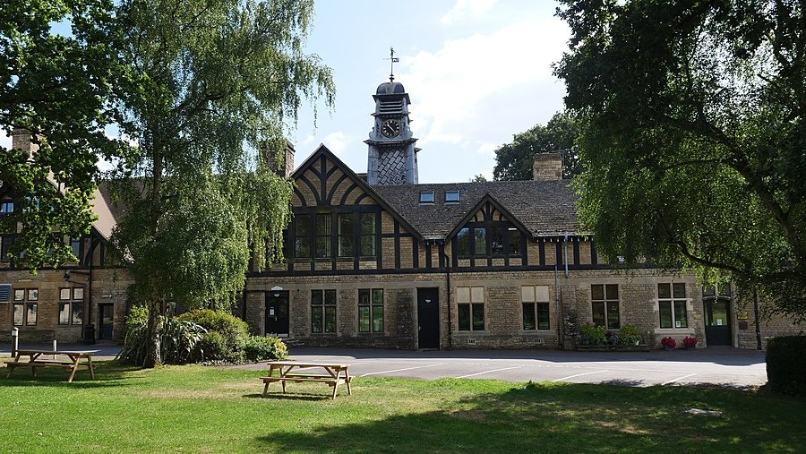 The Kingham Hill School from the outside with its green campus