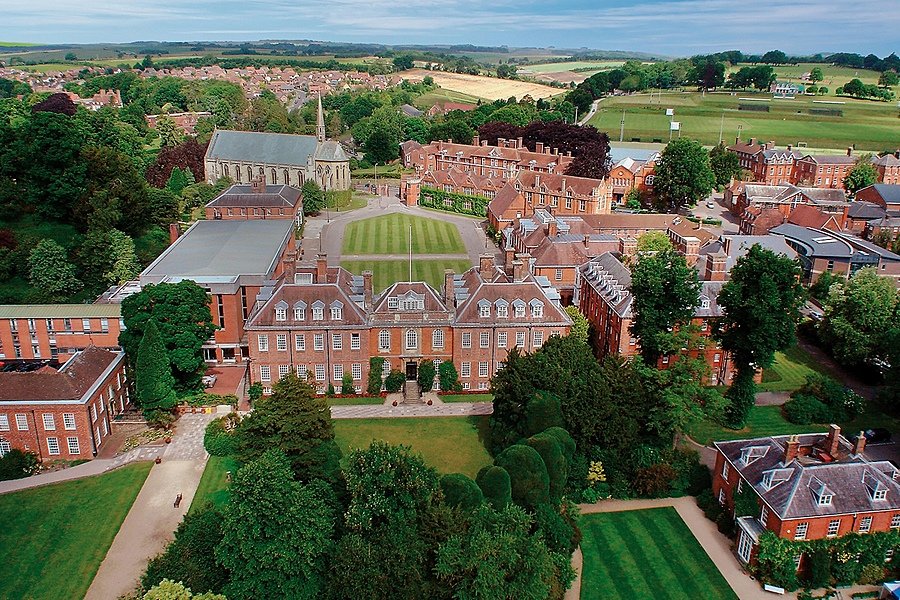 Aerial view of Marlborough College and its impressive old campus