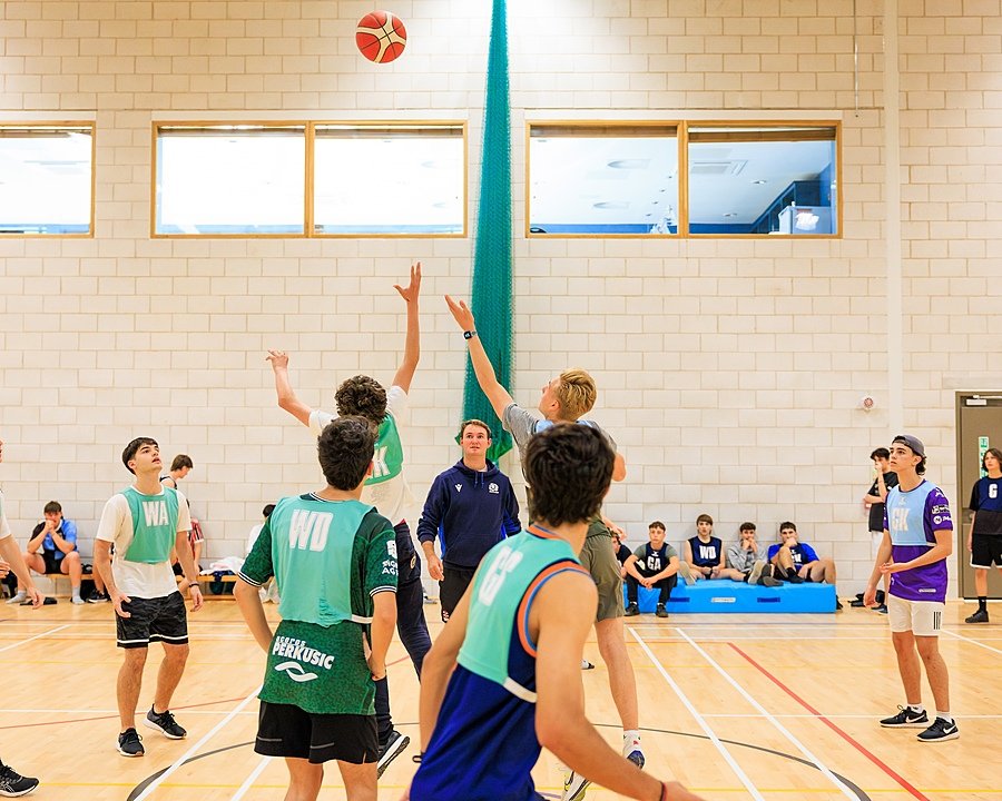 Students playing basketball during the Sedbergh International Summer School