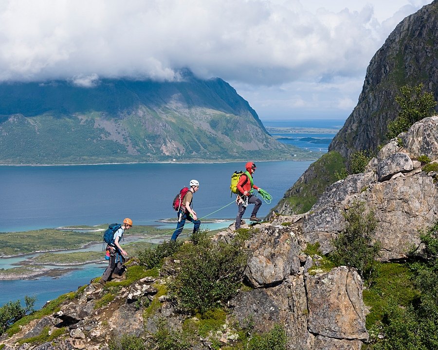 Three hiking Gordonstoun pupils in the Scottish Highlands