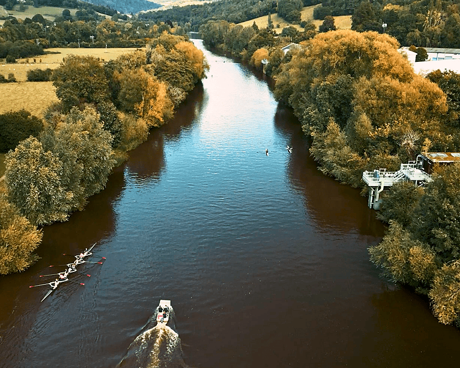 River Wye at Monmouth surrounded by green countryside