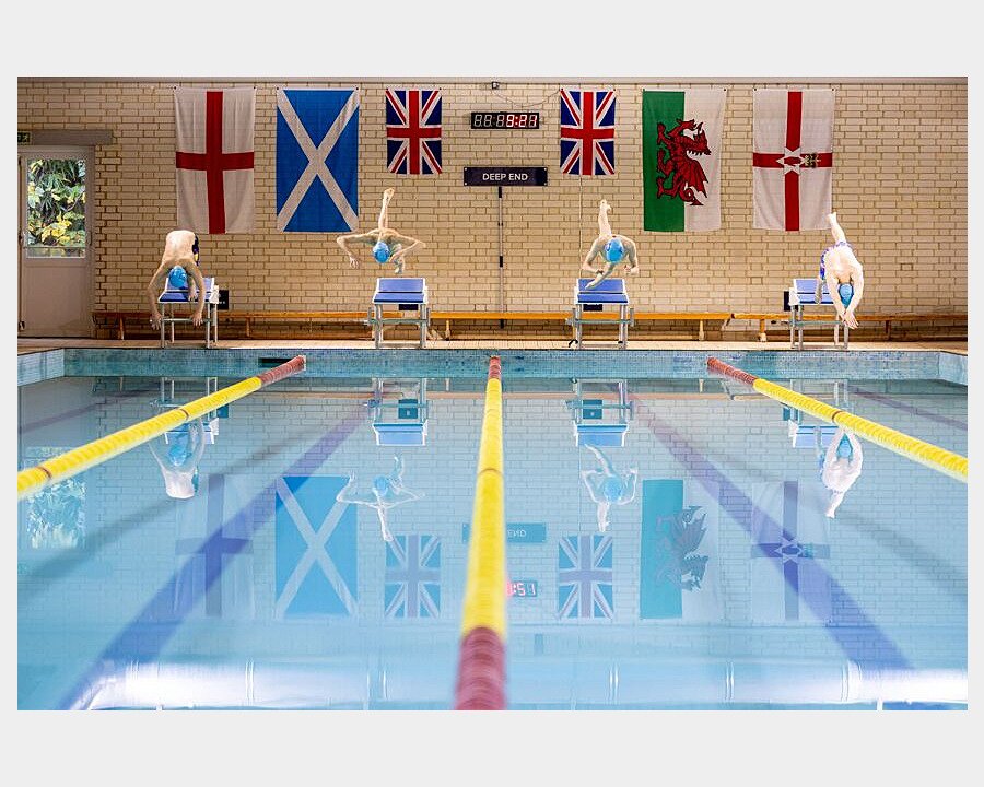 Four students competing in swimming at Bournemouth Collegiate School