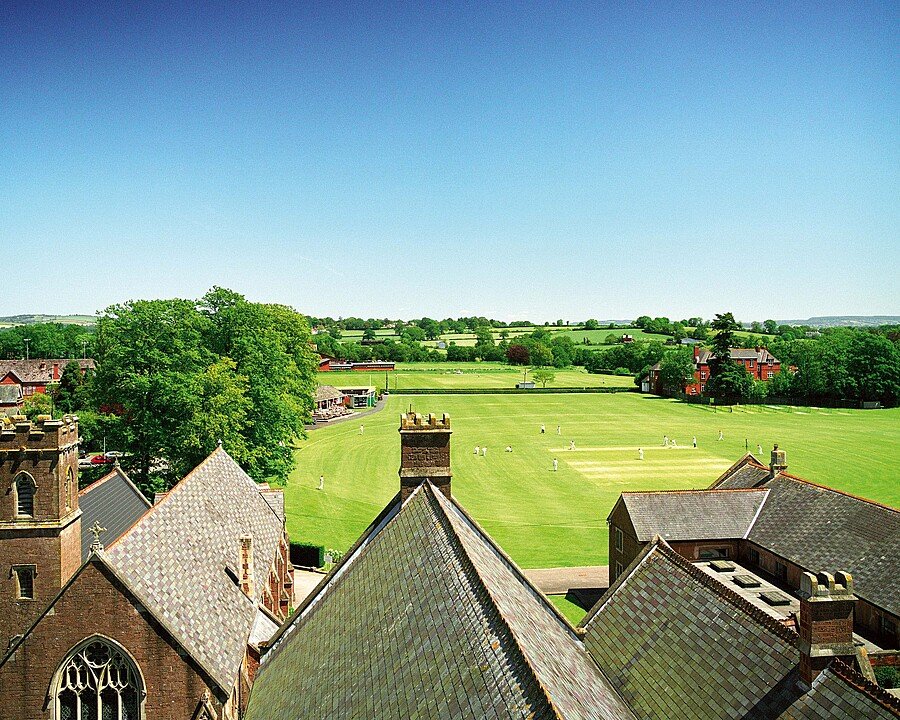 View from Blundell's Clocktower onto the Cricket field