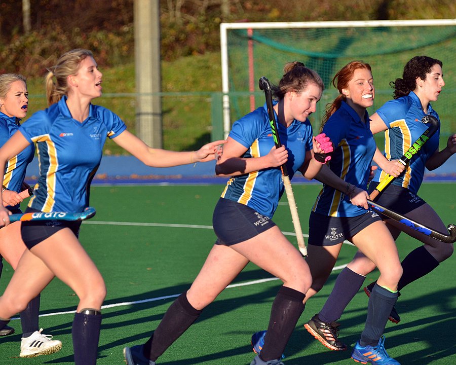 the girls hockey team at Worth School