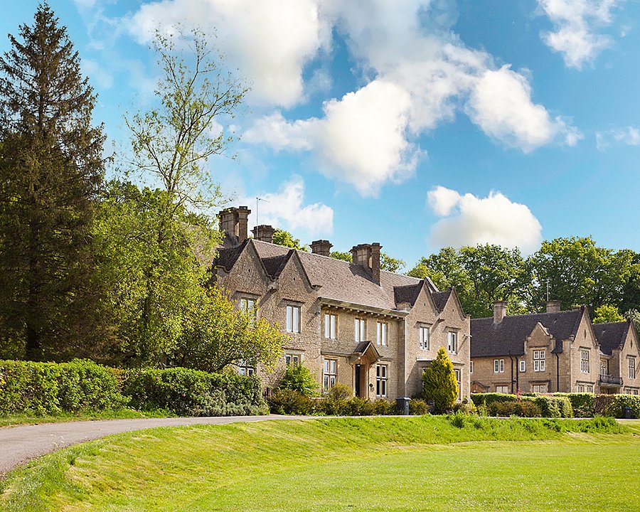 A couple of boarding houses situated on a pretty green school campus