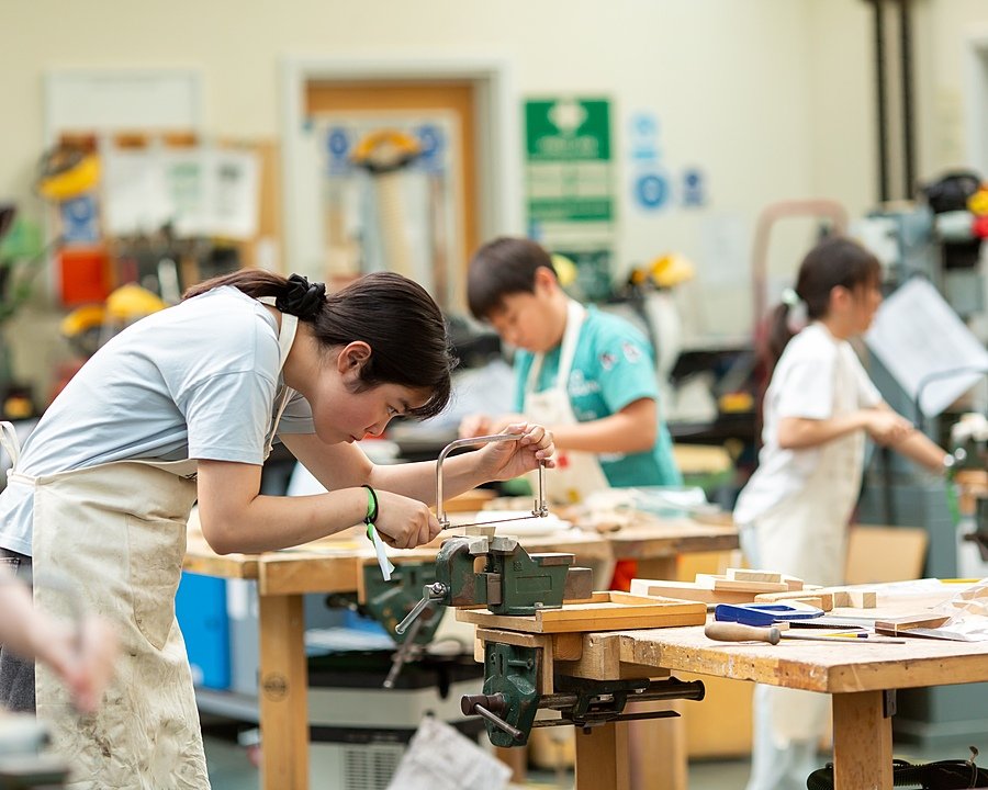 Students working in the Design Technology department during summer school