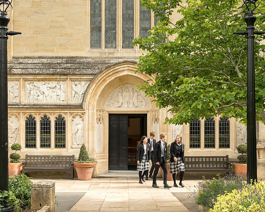 Oakham School, pupils leaving Chapel