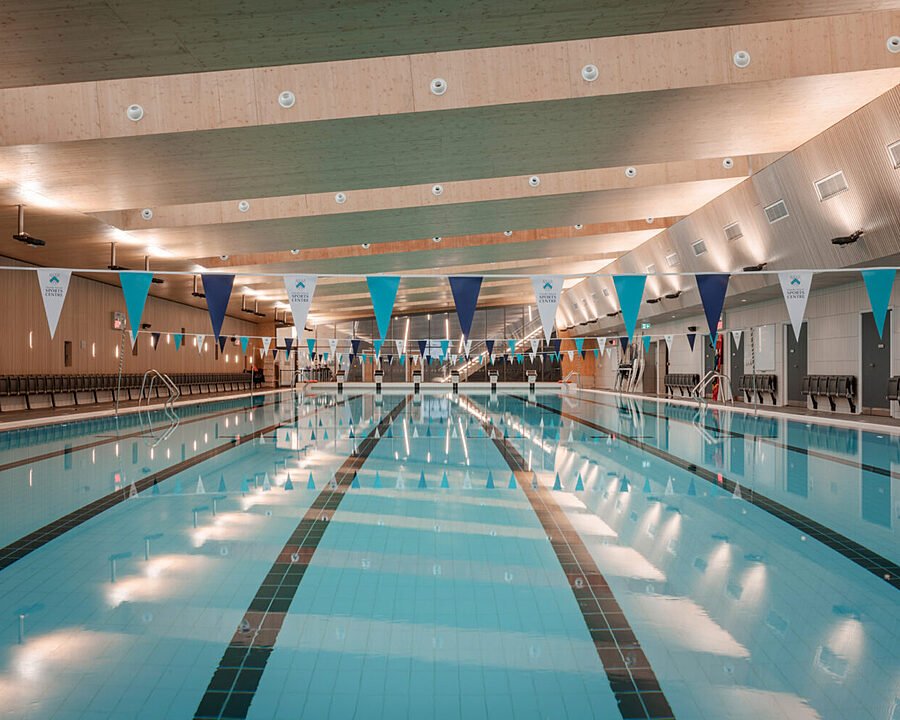 the long swimming lanes at the Oundle indoor Swimming pool