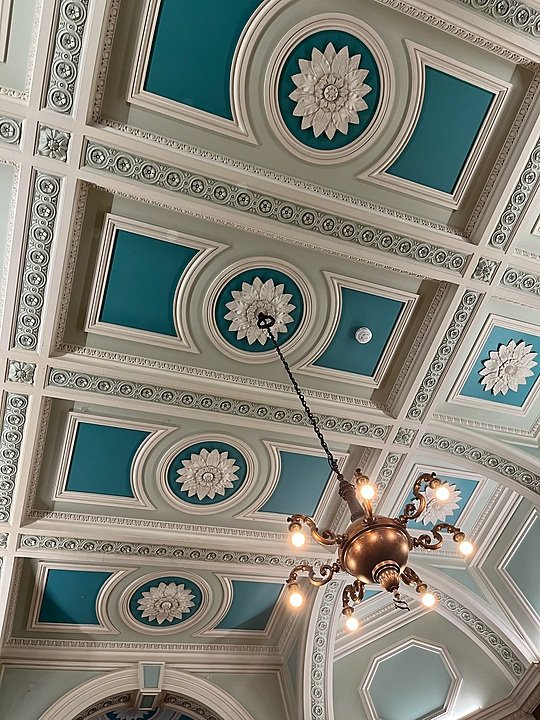 Beautiful ceiling decorations at Westonbirt School
