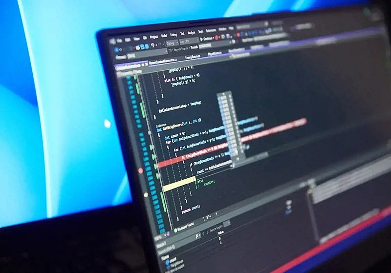 Computer screen with code on it