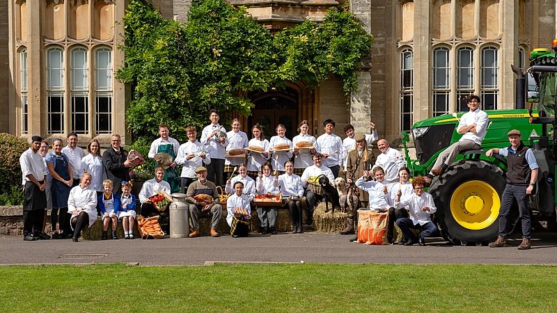 Boarding school pupils gathered outdoors, highlighting community life and shared experiences