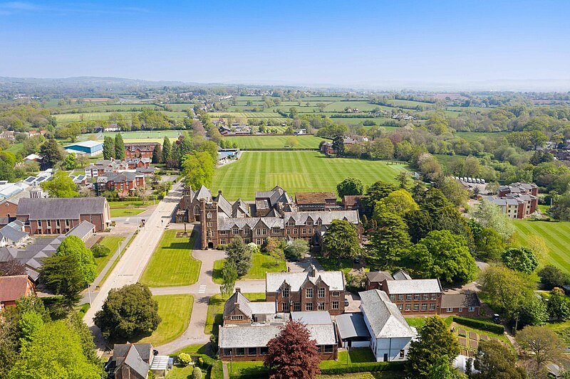 Areal view of Blundell's School Campus