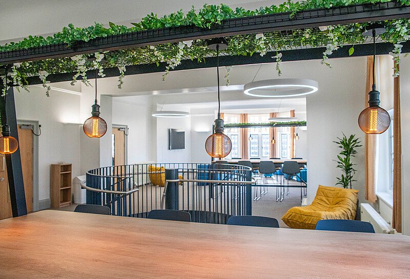 communal space at a boarding house at Canford School