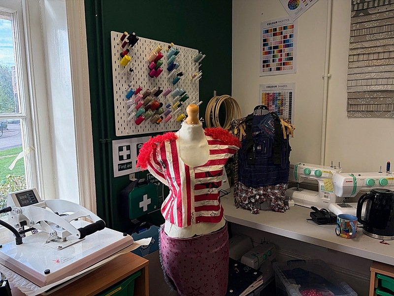 Fashion designs and garments in the school’s Fashion and Textiles department
