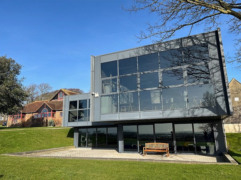 The modern complex of the art department from the outside at Lancing College