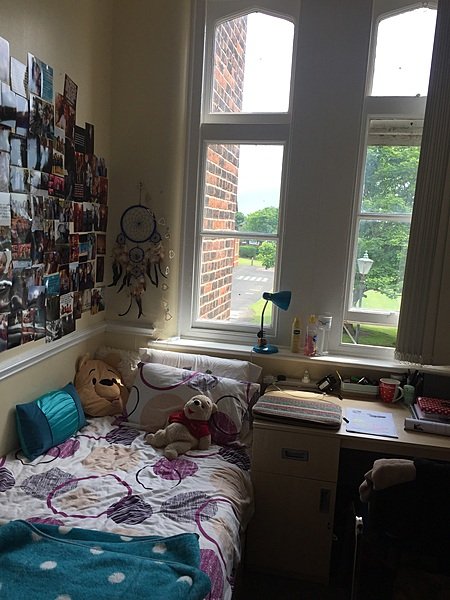 a cosy single boarding room in a boarding house at Rossall School